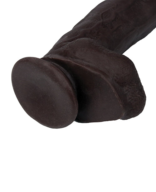 Get Lucky 12" Real Skin Dildo - Dark Brown