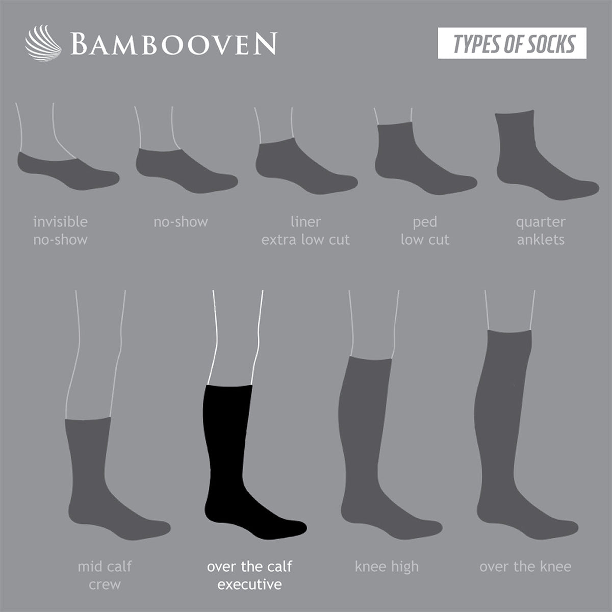 Men’s Bamboo Trouser Socks 6-Pack, All Black