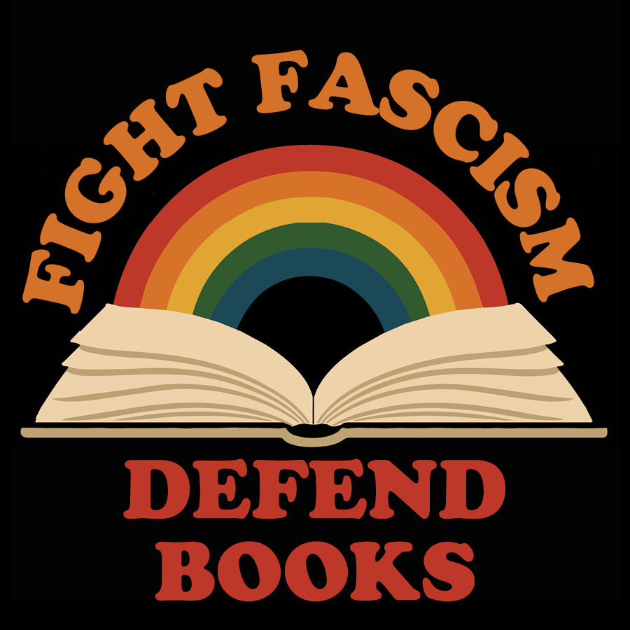 Fight Fascism, Defend Books (Die Cut Sticker)