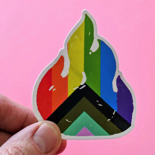 Progress Pride Flame (Die Cut Sticker)