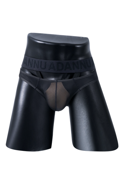 Men’s Sexy Sheer Thong with Ring & Strap Design