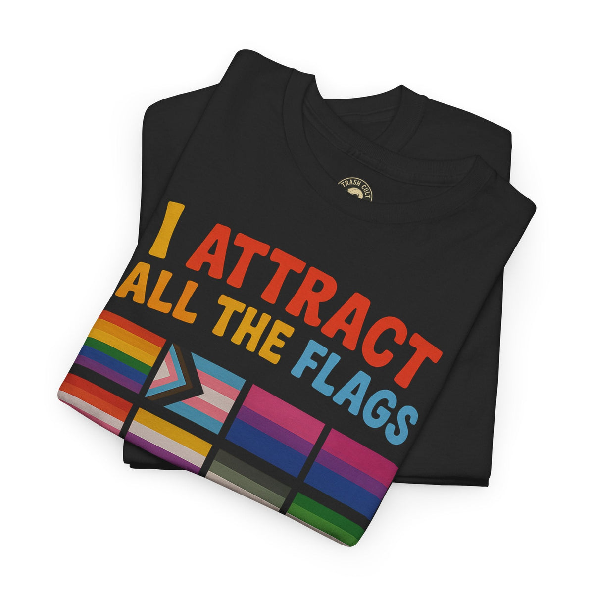 I Attract All The Flags LGBTQ Pride T-Shirt – Funny Inclusivity Shirt – Gildan 5000