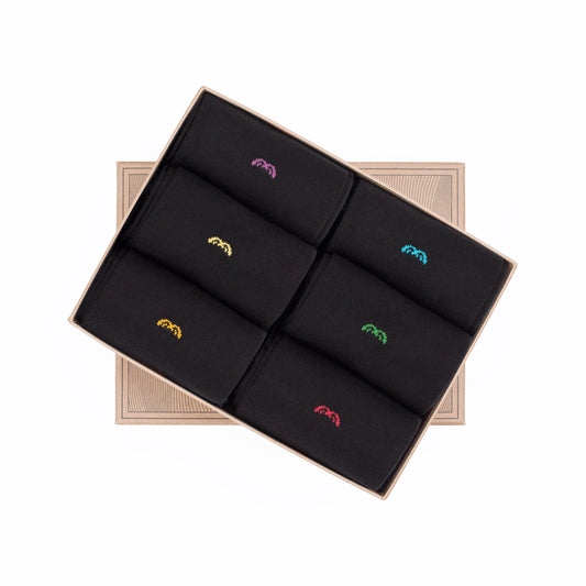 Men’s Bamboo Trouser Socks 6-Pack, All Black