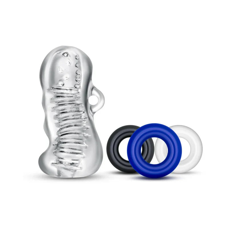 Blush Quickie Kit Jerk Off Stroker & Cockring Set