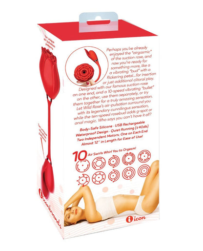 Wild Rose Suction & Bullet Vibrator - Red