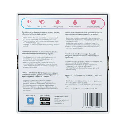 Lovense Gemini Vibrating Nipple Clamps - Pink