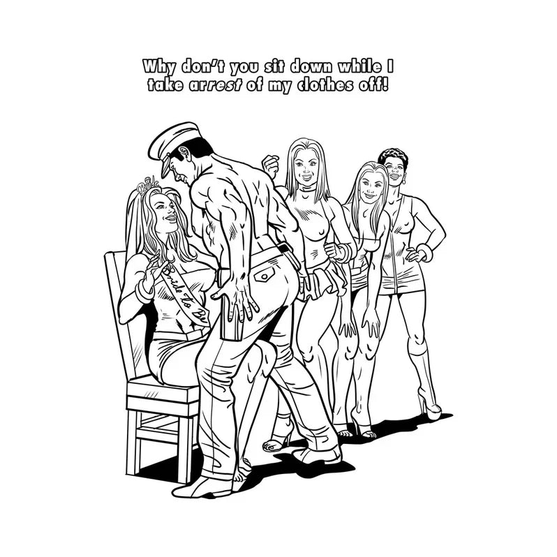 Wood Rocket Bachelorette Party Coloring Book
