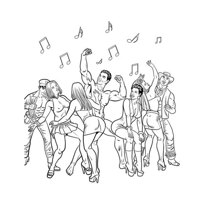 Wood Rocket Bachelorette Party Coloring Book