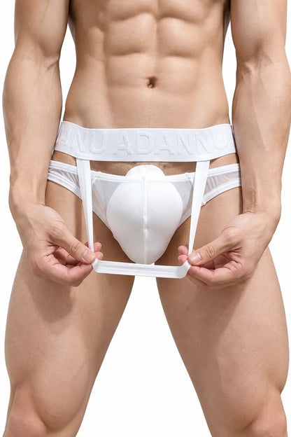 Men’s Sexy Sheer Thong with Ring & Strap Design