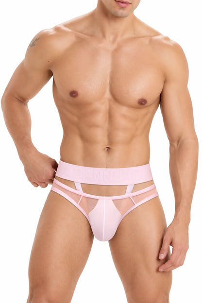 Men’s Sexy Sheer Thong with Ring & Strap Design
