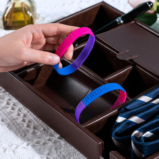 Bisexual Flag Colored PRIDE Silicone Bracelets