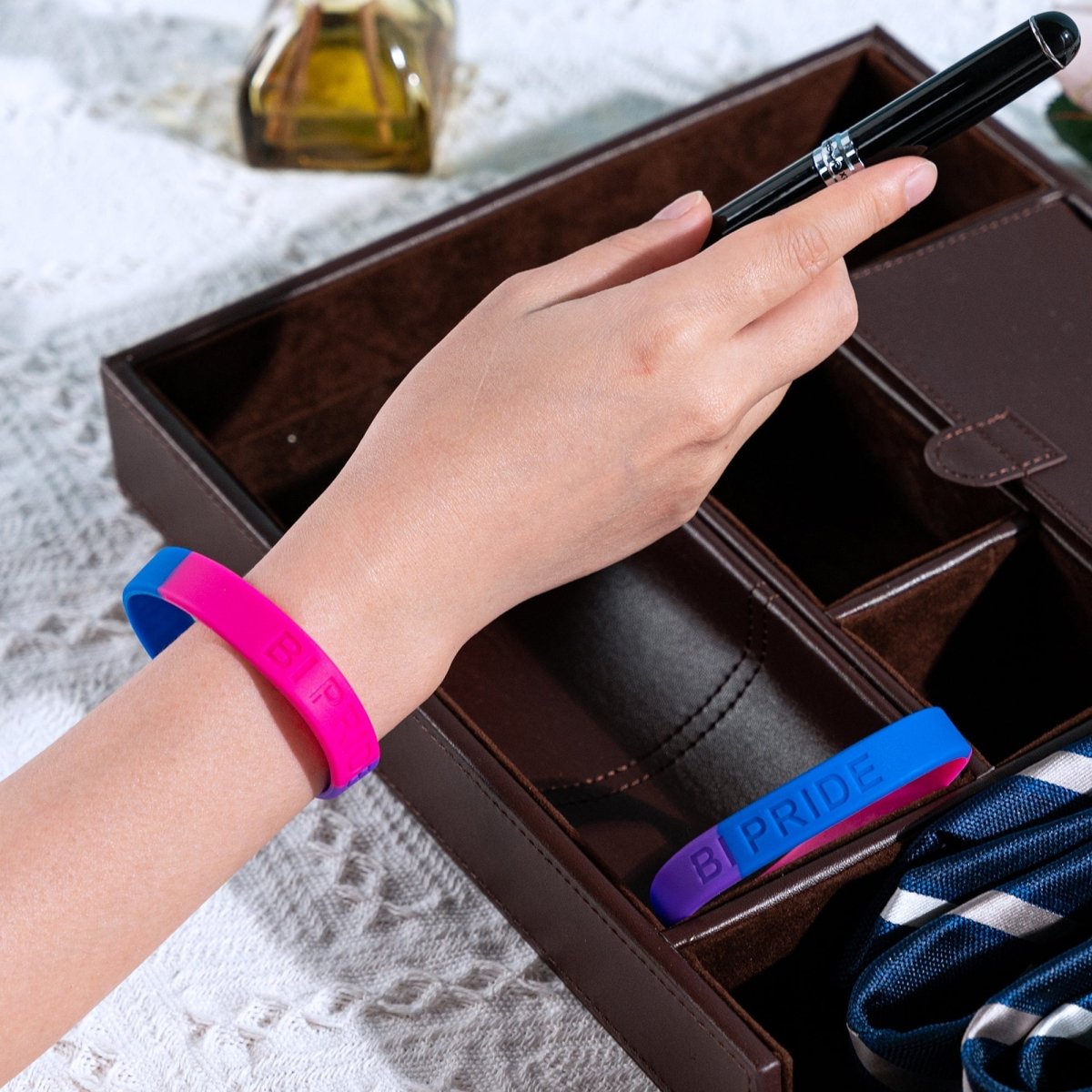 Bisexual Flag Colored PRIDE Silicone Bracelets