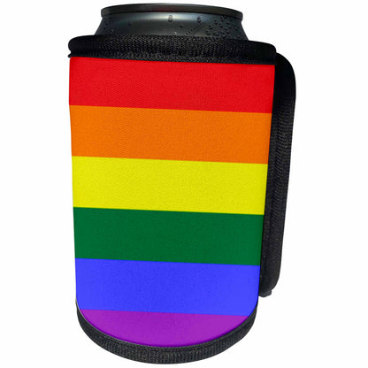 3dRose Kike Calvo Flags - Rainbow Flag Gay Lesbian Pride Icon - Can Cooler Bottle Wrap (cc_37605)