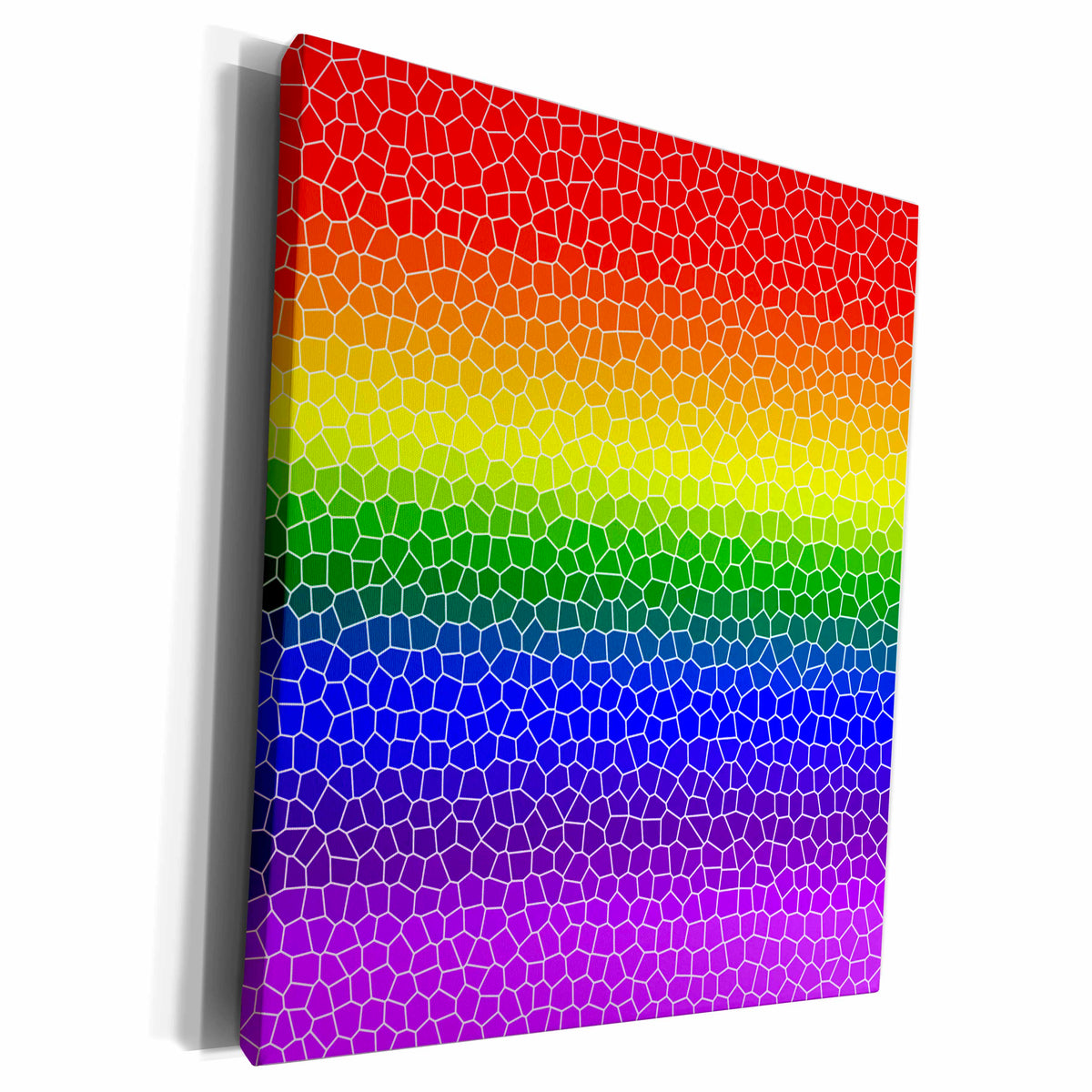 3dRose LGTB Collection - Mosaic Rainbow Pride LGTB Flag - Museum Grade Canvas Wrap (cw_302229)