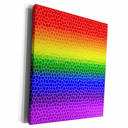 3dRose LGTB Collection - Mosaic Rainbow Pride LGTB Flag - Museum Grade Canvas Wrap (cw_302229)