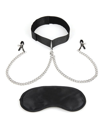 Lux Fetish Collar & Nipple Clamps