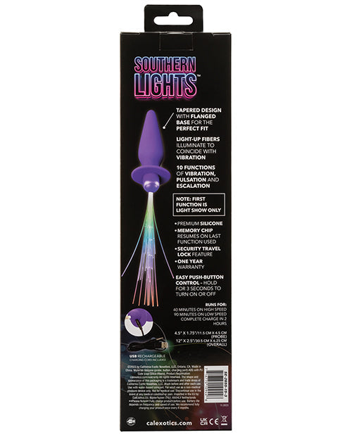 Southern Lights Vibrating Light Up Anal Probe - Purple