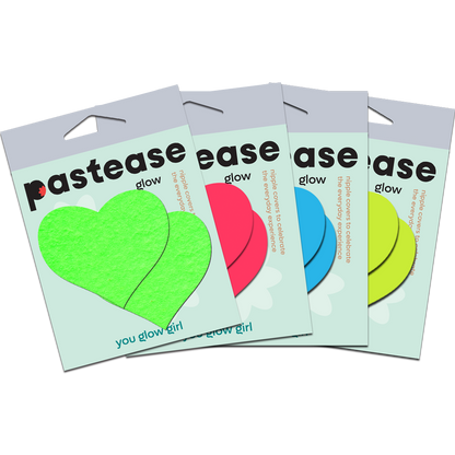 Love: Glow in the Dark Neon Heart Pasties Nipple Covers by Pastease®