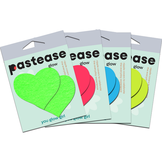 Love: Glow in the Dark Neon Heart Pasties Nipple Covers by Pastease®