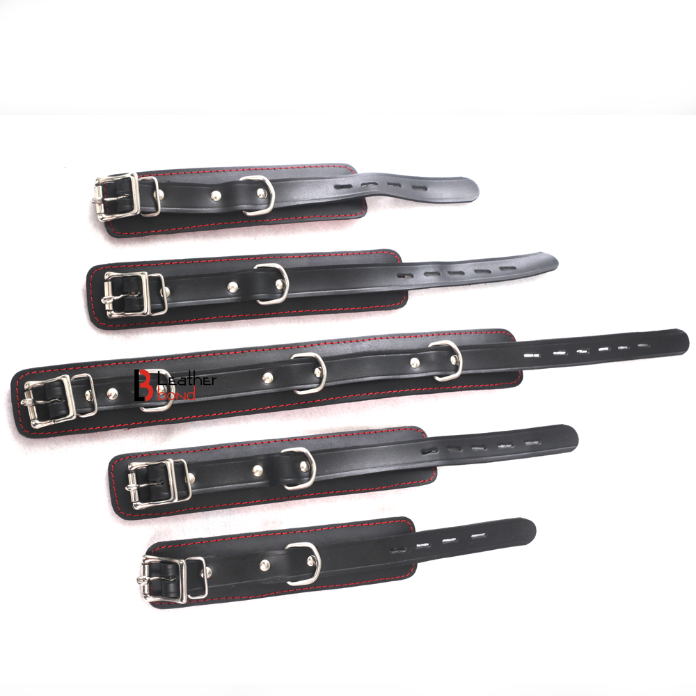 Valentine's Luxury Leather Bondage Kit Wrist, Ankle & Thigh Cuffs, Collar, Flogger, Riding Crop, Blindfold & Leash