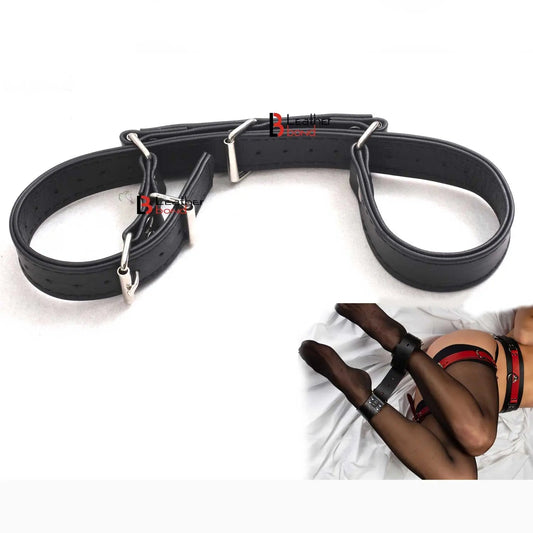 Genuine Cowhide Leather Hobble Belt Restraints Handmade Full-Grain BDSM Waist Belt Restraint
