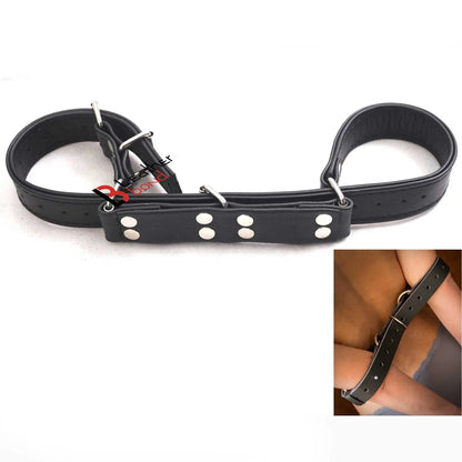 Genuine Cowhide Leather Hobble Belt Restraints Handmade Full-Grain BDSM Waist Belt Restraint