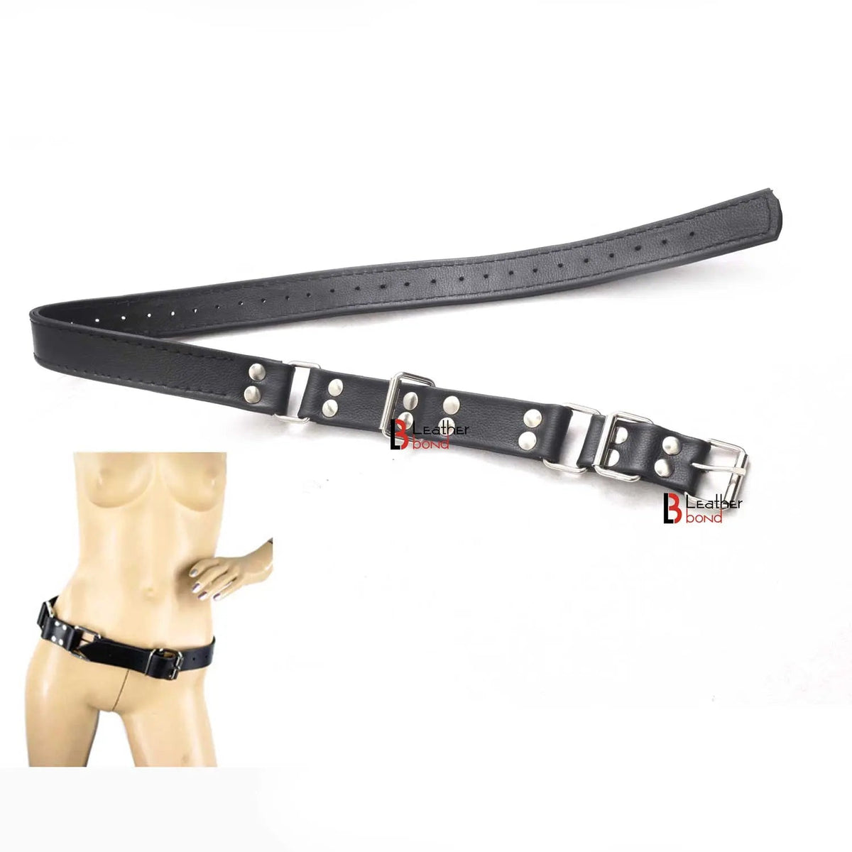 Genuine Cowhide Leather Hobble Belt Restraints Handmade Full-Grain BDSM Waist Belt Restraint
