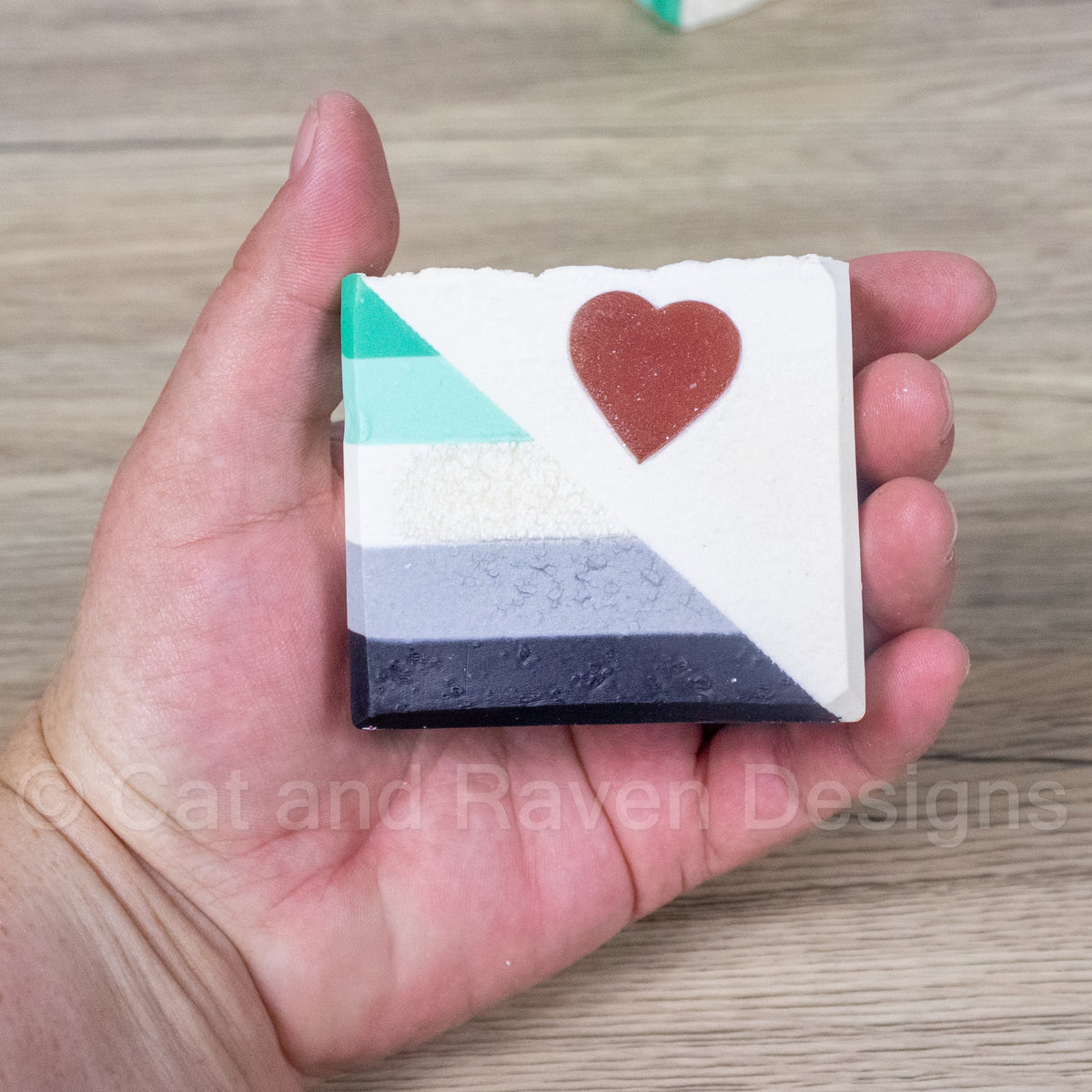 Nopeless Romantic (aromantic pride flag) soap