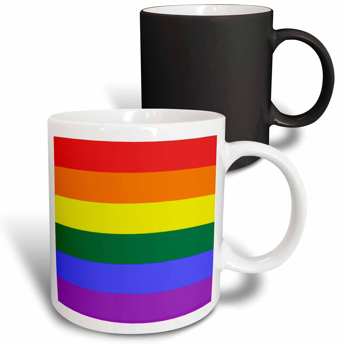 3dRose Kike Calvo Flags - Rainbow Flag Gay Lesbian Pride Icon - Mugs (mug_37605)
