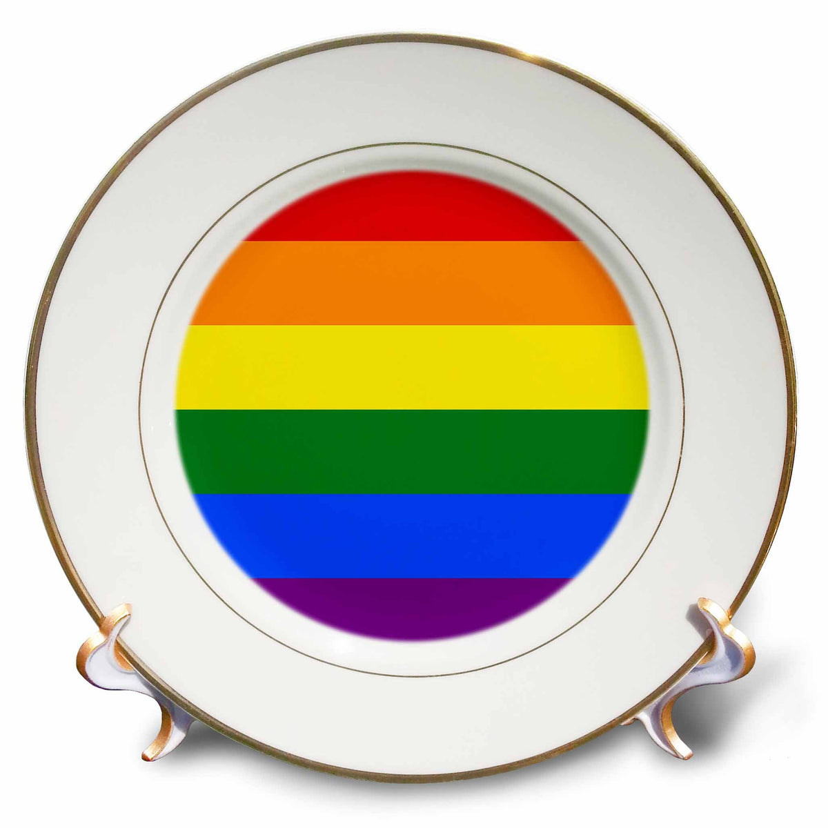3dRose BlakCircleGirl - Flags - Pride Rainbow Flag - Pride Rainbow Flag - Plates (cp-362890)