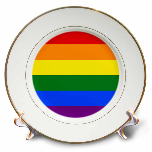 3dRose BlakCircleGirl - Flags - Pride Rainbow Flag - Pride Rainbow Flag - Plates (cp-362890)