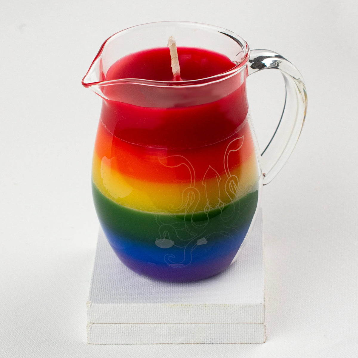 Pride flag in a Jar Wax Play Candle - Low Temp - Unscented - Pitcher Candle
