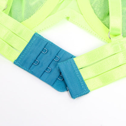 Neon Lace Bra and Garter Set