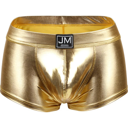 Mens Underwear Boxers Brief Sexy  Male Underwear PU Leather Underpants Man Swim Trunk Men Underwear Boxer Shorts