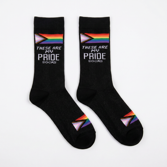 These Are My Pride Socks | LGBTQ+ Rainbow and Black | Gift for Her Him They
