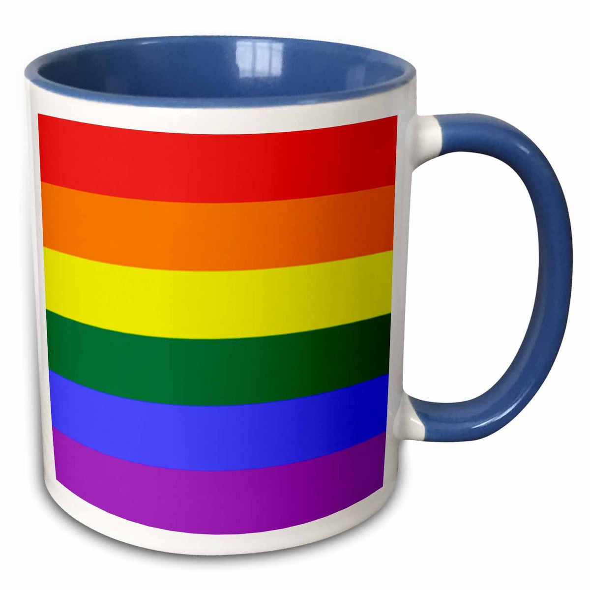 3dRose Kike Calvo Flags - Rainbow Flag Gay Lesbian Pride Icon - Mugs (mug_37605)