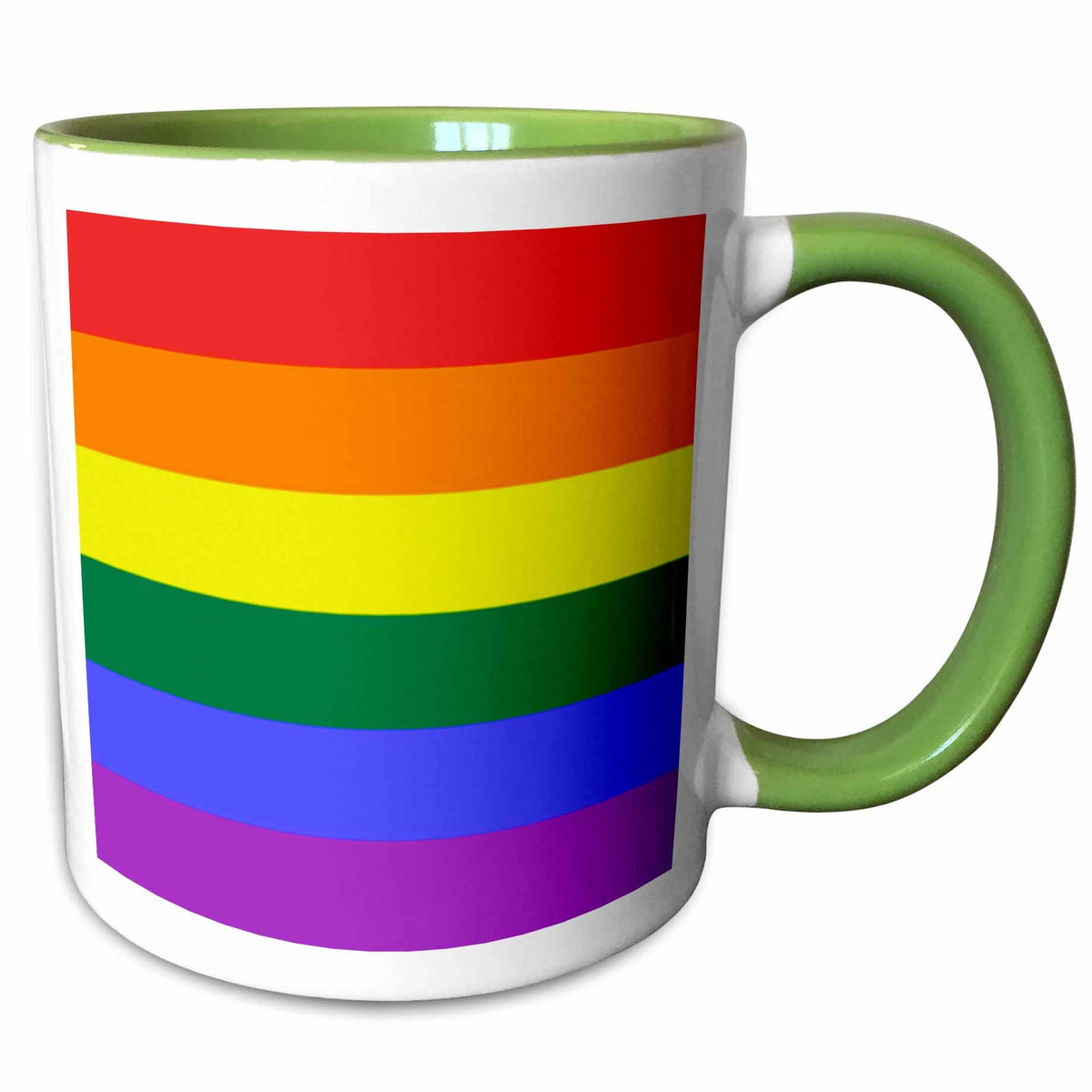 3dRose Kike Calvo Flags - Rainbow Flag Gay Lesbian Pride Icon - Mugs (mug_37605)