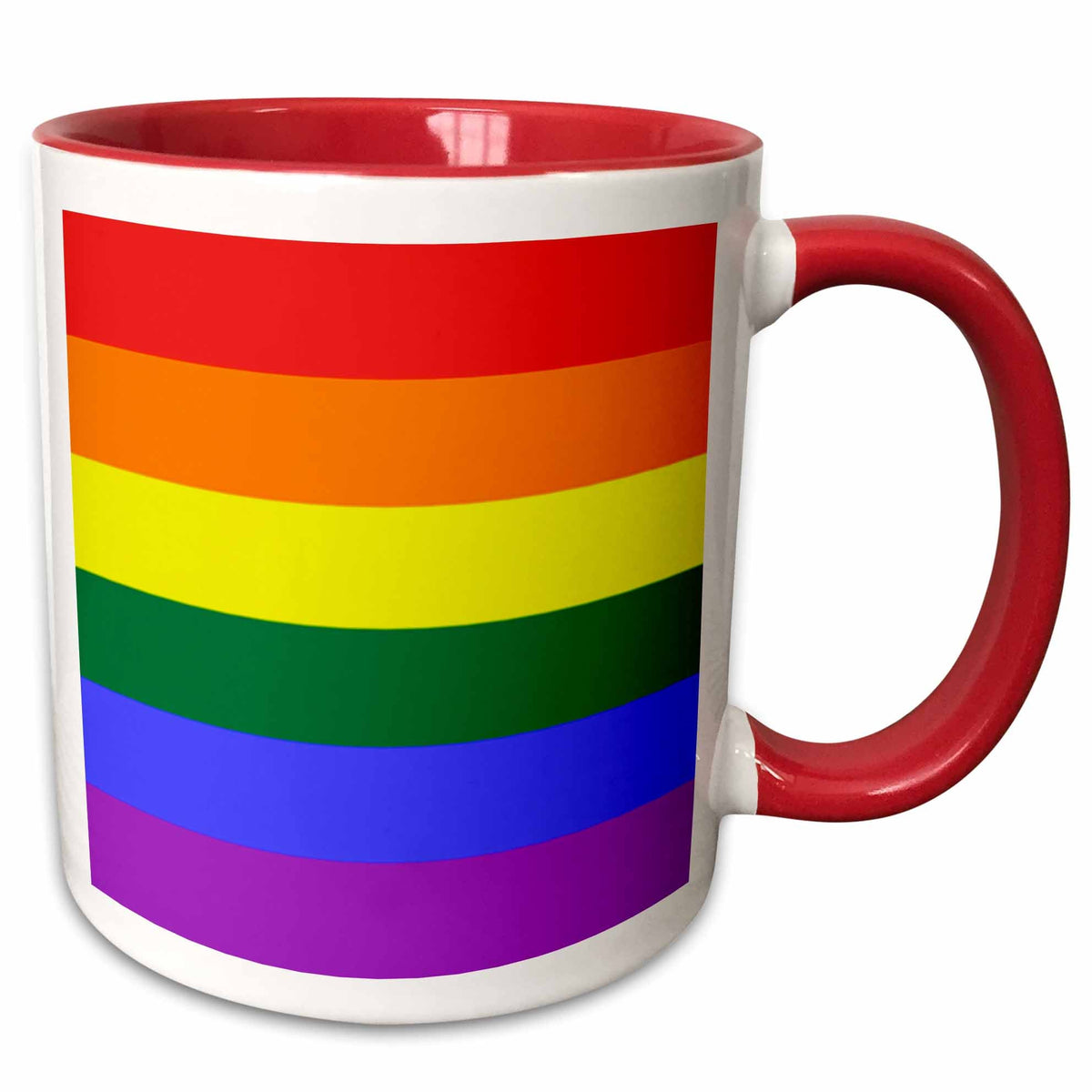 3dRose Kike Calvo Flags - Rainbow Flag Gay Lesbian Pride Icon - Mugs (mug_37605)