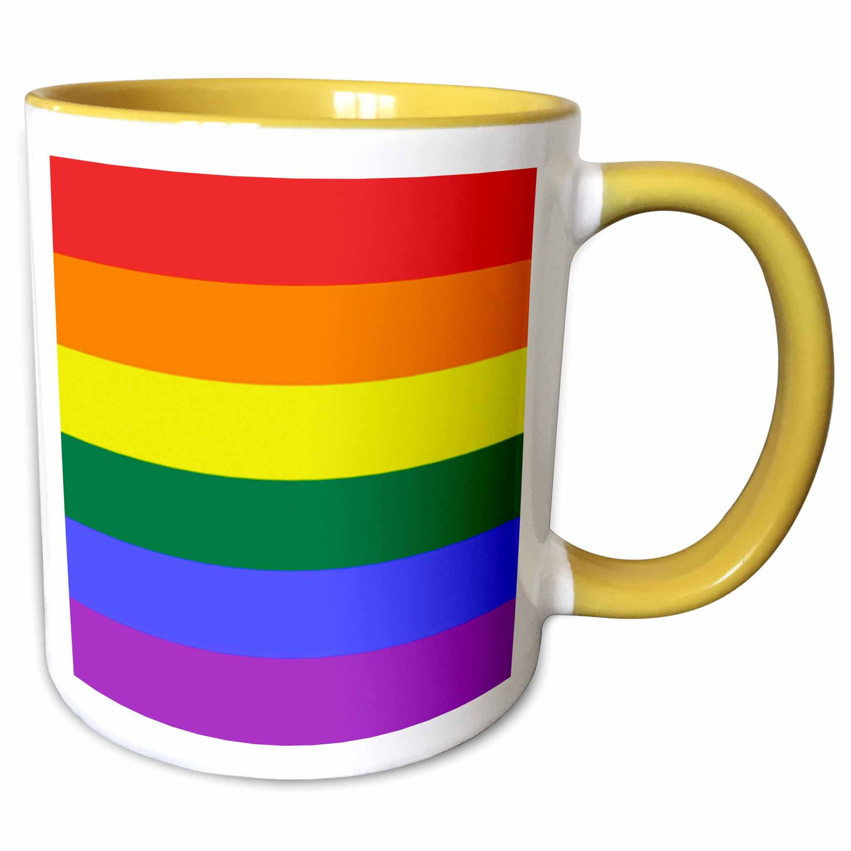3dRose Kike Calvo Flags - Rainbow Flag Gay Lesbian Pride Icon - Mugs (mug_37605)