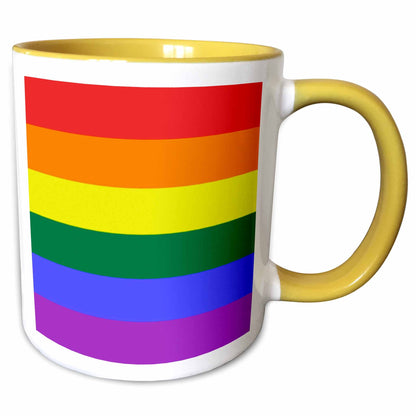 3dRose Kike Calvo Flags - Rainbow Flag Gay Lesbian Pride Icon - Mugs (mug_37605)