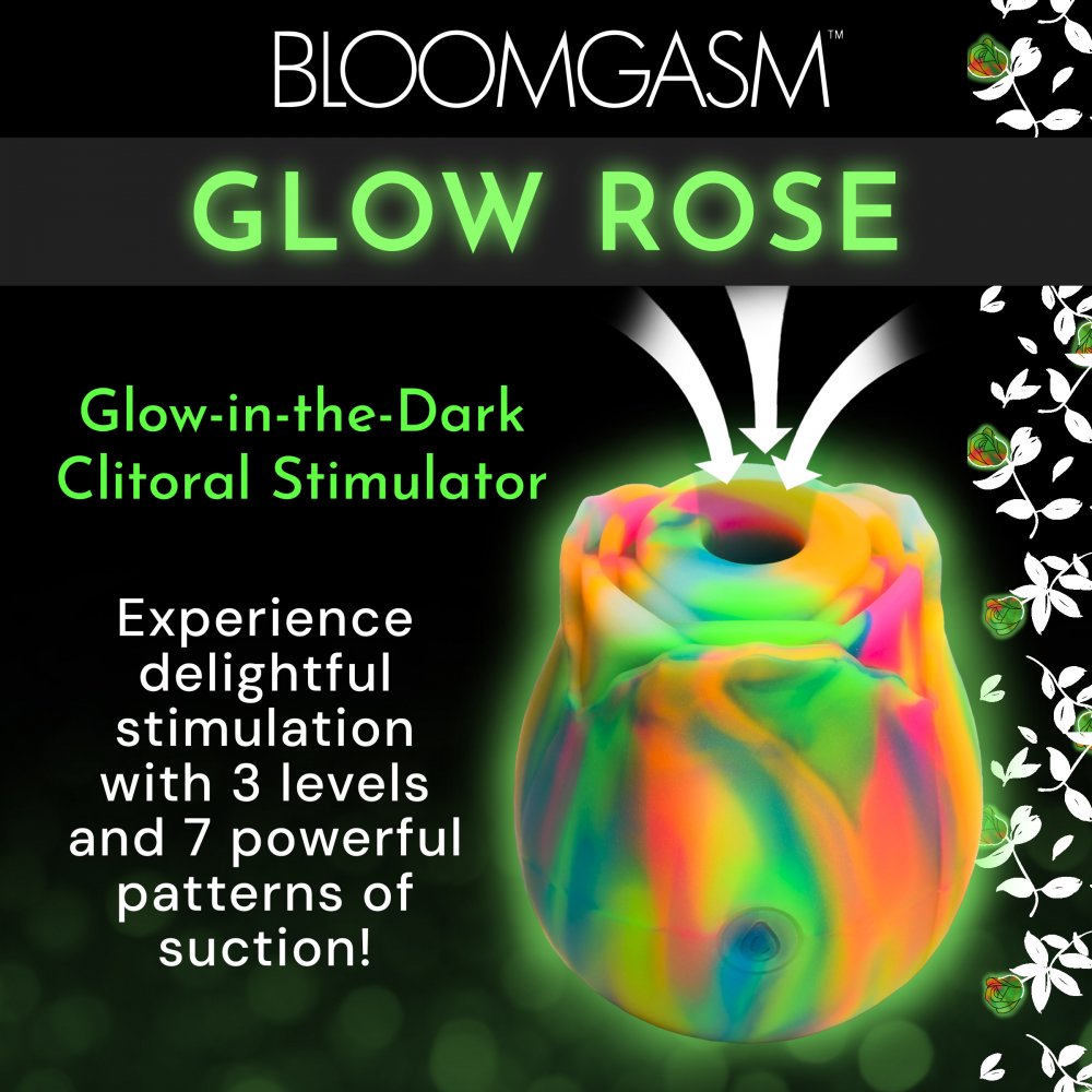 Glow Rose Glow-in-the-Dark Rainbow Rose Vibrator