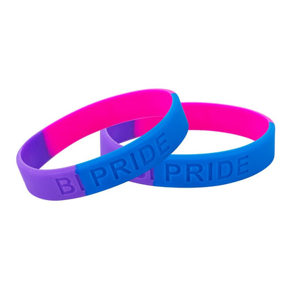 Bisexual Flag Colored PRIDE Silicone Bracelets