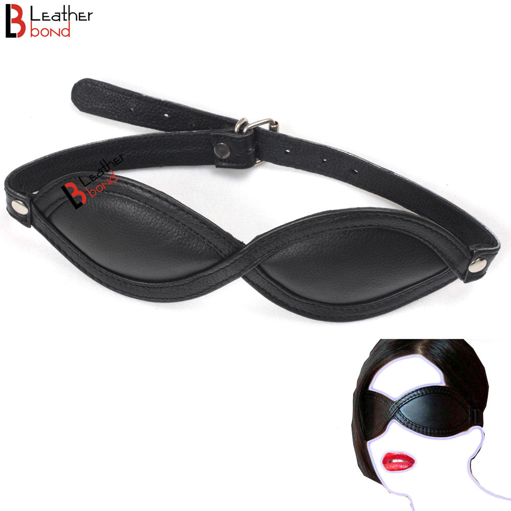 Bad Boy Hard Leather Bondage Kit Wrist, Ankle & Thigh Cuffs, Collar, Paddles, Flogger, Blindfold & Leash | Black