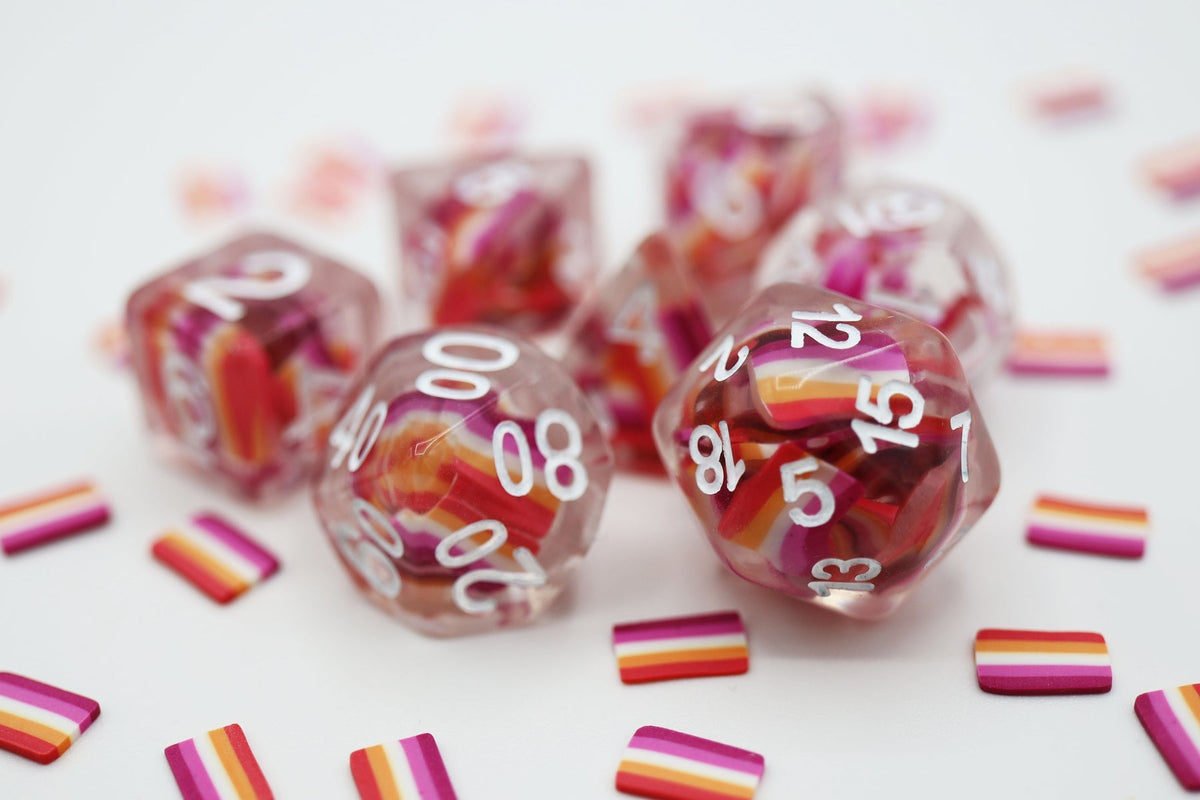 Foam Brain Games Pride Flag RPG Dice Set