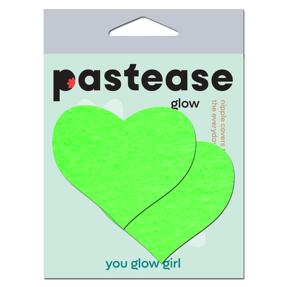 Love: Glow in the Dark Neon Heart Pasties Nipple Covers by Pastease®