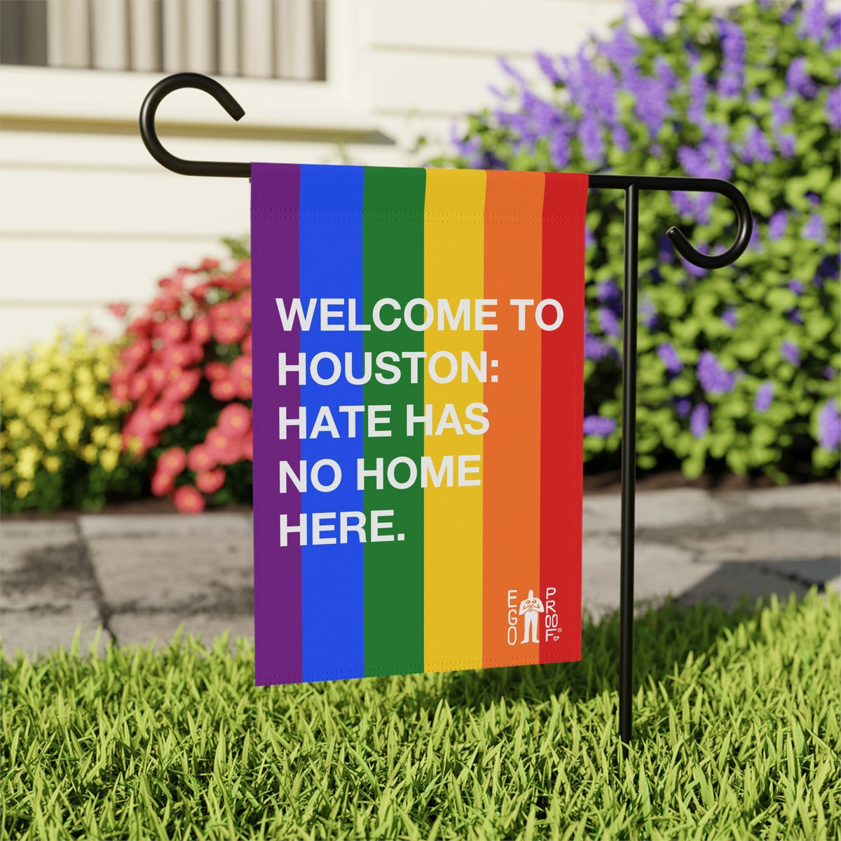 Custom Hate Has No Home Here Pride Garden Flag
