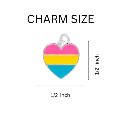Pansexual LGBTQ Pride Heart Chunky Charm Bracelets