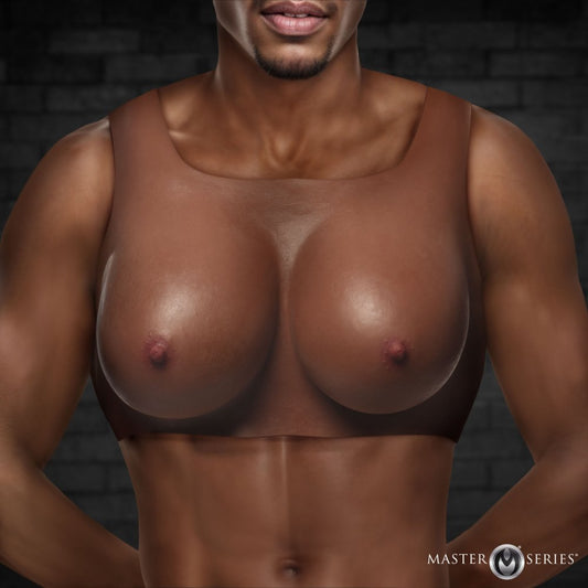 Master Series Perky Pair D-Cup Silicone Breast Forms in Dark