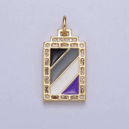 Pride Flag Charm LGBTQ Pendant 14k Gold Filled Tag Charm Trans Gay Pansexual Nonbinary Non Binary Bisexual Asexual E-752~E-757