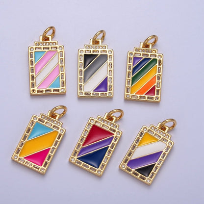 Pride Flag Charm LGBTQ Pendant 14k Gold Filled Tag Charm Trans Gay Pansexual Nonbinary Non Binary Bisexual Asexual E-752~E-757